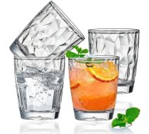 300 ml plastmasas krūzes caurspīdīgas, nedalāmas dzeramā ūdens glāzes, tējas, piena, alus, akrila krūzes, atkārtoti lietojamas sulas glāzes, piknikam, grilēšanas ballītēm un ikdienas lietošanai, 4 komplekti