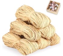 Dabīga Rafijas lenta, 300 g Rafija, dabīgā Rafija, dabīgā Rafija, dabīgā šķiedra Rafijas lenta, Dāvanu kartona lenta, Rafija rokdarbiem, dāvanu iesaiņošanai un pušķiem (6 x 50 gab.)