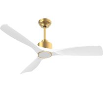 OFANTOP 132 cm viedie griestu ventilatori ar apgaismojuma tālvadības pulti, klusais līdzstrāvas motors, 3 lāpstiņas, moderns balts zelta griestu ventilators guļamistabai, viesistabai, patio