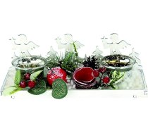 Dekorēts koka paplātes ar tējas gaismas glāzēm Egles Ziemassvētku rotājums Sveču bļoda Tējas gaismas turētājs Tējas gaismas turētājs Adventa paplātes Adventa vainags Paplātes bļoda Dekoratīvā bļoda Adventa bļoda dekorēšana