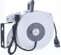 kā - Schwabe automātiskā kabeļu spole 10 m H07RN-F 3G1.5 ar Easy to Go funkciju, pagriežamu 180° leņķī, aizsargkontaktu kontaktdakšu un 1,5 m kabeļa ar zemējuma kontaktsavienojumu, 230 V/16 A, IP44, 12646