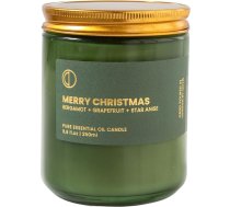OCTŌ Merry Christmas Candle | Ēteriskās eļļas | Ilgs degšanas laiks, 100% dabīga svece, līdz 60 stundām