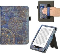 kwmobile Flip Cover saderīgs ar Amazon Kindle Paperwhite (11. paaudzes - 2021) - Futrālis ar siksniņu Mandala Yellow Dark Blue