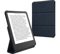 kwmobile Korpuss Amazon Kindle Paperwhite (12th Gen 2024)/Kindle Colorsoft - mākslīgās ādas aizsargvāciņš - Magnētiski aizverams vāciņš ar statīva funkciju, tumši zilā krāsā