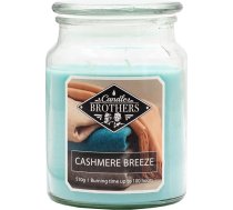 Candle Brothers liela aromātiska svece stiklā, Cashmere Breeze, ziedu aromāta svece, ilgs degšanas laiks (100 H), svece ar vairākām daktīm, zaļš sveču aromāts