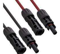 InLine 6 mm² saules kabeļa pagarinātāju komplekts, 3 m, ietver saules kontaktdakšu, MC4, melns/arkans, pagarinātājs H1Z2Z2-K, fotoelementu, izturīgs pret UV starojumu, 95603
