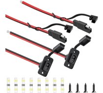 Xiatiaosann SAE savienotājs Taisnstūra ligzda sānu sienas savienojums Laikapstākļu izturīgs SAE ātrais savienotājs Flush-Mounted Socket Cable 10AWG SAE pagarinājuma kabelis saules panelim, autofurgonam, motociklu ģeneratoram