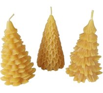 Bišu vaska sveces Ziemassvētku eglīšu sveču komplekts 3 gab. 9 cm 100% tīrs bišu vasks