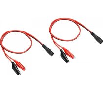 līdzstrāvas padeves pagarinātāja kabelis DC 5,5 x 2,1 mm sieviešu līdz aligatora spailes kabeļa savienotājs LED lentes CCTV melns sarkans, 2 gab. iepakojums