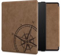 kwmobile Korpuss saderīgs ar Amazon Kindle Oasis 10th Generation - mākslīgās ādas aizsargvāciņš e-lasītāja lasīšanai - Compass Vintage Brown
