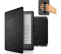 MyGadget mākslīgās ādas futrālis Amazon Kindle Paperwhite 10. paaudzes (2019. gada modelis - J9G29R - 6 collas) ar siksniņu un automātiskās miega/modināšanas funkciju, melns