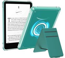 MoKo Ständer Hülle für 7" Kindle Paperwhite 2024 12th Gen & Kindle Colorsoft Signature Edition 2024, Stand-Abdeckung Ultradienes DIY-Gehäuse mit Drahtlosem Ladegerät, Jade Grün