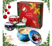Aroma svece, Ziemassvētku aromātiskās sveces, 4 aromātisko sveču komplekts, piemērots guļamistabai, viesistabai, vannas istabai