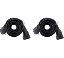 Pagarinātājs 16A 2P+T HO5VV-F 3G 1,5 mm² melns 5 m (2 gabali)