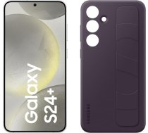 Samsung Galaxy S24+ AI viedtālrunis, 12 GB RAM, 256 GB atmiņa, marmora pelēks, tumši violets stūres korpuss
