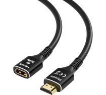 Mygatti HDMI 2.0 pagarinātājs (15 metri), HDMI vīrietis-vīriete 4K @ 60Hz, HDMI kabelis, HDMI pagarinātājs, saderīgs ar TV Stick, HDTV, PS5, PS4, Xbox, Full HD, 3D, ARC, HDR, melns