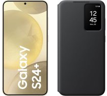 Samsung Galaxy S24+ AI viedtālrunis, 12 GB RAM, 512 GB atmiņa, dzeltens dzeltens, 3 gadu ražotāja garantija + Smart View maciņa korpuss, melns