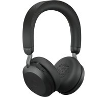 Jabra Evolve2 75 bezvadu austiņas ar 8 mikrofonu tehnoloģiju - dubultās putu stereo austiņas ar modernu aktīvo trokšņu slāpēšanu, USB-C Bluetooth adapteri un UC saderību - melnas krāsas