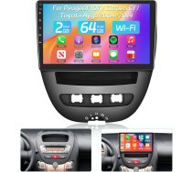 NHOPEEW Auto radio Peugeot 107 / Citroen C1 / Toyota Aygo 2004-2014 ar bezvadu Carplay un Android Car - 10 collu Android 13 auto radio ar WiFi GPS stūres vadības ierīci EQ + atpakaļgaitas kamera &