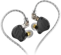 KZ ZS10 PRO X KZ In-Ear Monitor austiņas, 1DD 4BA IEM austiņas, vadu HiFi austiņas ar sakausējuma aizsargplāksnīti, noņemams 0,75 mm 2-pin kabelis audiofilu mūziķiem (melnas, bez mikro)