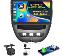 [4G + 64G] Inefala Android auto radio Peugeot 107/Toyota Aygo/Citroen C1 2004-2014 ar bezvadu Carplay Android, 10 collu skārienjūtīgais ekrāns Bluetooth ar GPS WiFi RDS/FM EQ SWC atpakaļgaitā