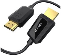FIBBR 8K HDMI optiskās šķiedras optiskais kabelis, 48 Gbps īpaši ātrdarbīgs HDMI 2.1 kabelis/AOC atbalsta 8K @ 60Hz, 4K @ 120Hz/144Hz HDR eARC, saderīgs ar PS5, Xbox Series X, datoru, TV (5 m/16,4 pēdas)