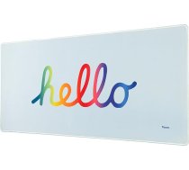 FISURA - XXL Mouse Pad. Spēļu peles paliktnis. Īpaši liels peles paklājiņš ar neslīdošo paliktni. Galda paklājs 80 x 35 cm. (Hello, zils)