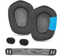 YunYiYiYii dzesēšanas želejas auss spilventiņi austiņu nomaiņai, kas saderīgi ar Logitech G733 G535 G335 bezvadu spēļu austiņu komplektu G733 Rezerves austiņu spilventiņi (G733 MF Black)
