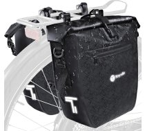 Velosipēdu somas pannier bagāžniekiem, 2 gab., 48 L, ūdensnecaurlaidīgas pannier bagāžnieku somas ar atstarotājiem, 3-in-1 aizmugurējās velosipēdu somas ar rokturi un plecu siksnu, viegli piestiprināmas (24 L, 2 gab.)