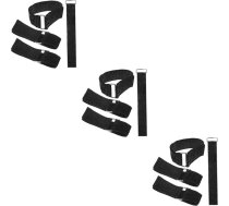PartyKindom 3 komplekti Ātrās stiprināšanas siksnas ar sprādzēm Strāvas spoles organizators pagarinātāju kabeļu āķiem Kabeļu vadības kabeļu organizators Poliesters melns 4 gab. * 3