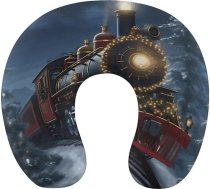 TKJMCSW Ziemassvētku vilciena ceļojumu spilvens Memory Foam kakla spilvens Aeroplane spilvens miega U-veida kakla spilvens kaklam un pagalvim