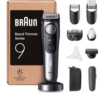 Braun Series 9 elektriskais bārdas trimmeris vīriešiem ar 11 bārddziņa instrumentiem, ilgmūžīgs asais asmens, 180 min. akumulatora darbības laiks, bezvadu bārdas skuveklis, 52 garumi, ūdensizturīgs, BT9545, hroms
