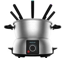 Cecotec FunGourmee elektriskais Fondue no nerūsējošā tērauda 8 personām, regulējama temperatūra, 1000 W, ar 8 iesmiem, sieram, šokolādei un eļļai