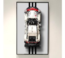Sienas displeja plāksne Lego Technic Porsche 911 RSR 42096 sacīkšu auto sienas piekabei, saderīga ar Lego Porsche, dāvanu ideja Lego auto sienas stiprinājuma entuziastiem, izmērs: 75 x 45 cm