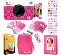 Kodak x Barbie Printomatic Instant Camera - dāvanu komplekts: Ikoniskā stila + Barbie fotokameras somiņa, fotoalbums, uzlīmes, piekaramais rāmis, 50 uzlīmes un cinka papīrs (20 lapas).
