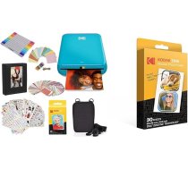 KODAK Step tūlītējo fotoattēlu printeris ar Bluetooth/NFC un 2" x 3" Step printerim piemērots cinka fotopapīrs (30 loksnes), iepriekš izgriezts, balts, RODZ2X330C
