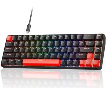 TMKB T68 HE Rapid Trigger mehāniskā spēļu tastatūra ar magnētiskajiem slēdžiem, RGB apgaismojums, vadu Type-C, kompakta 68 taustiņu tastatūra, N-Key Rollover, saderīga ar Windows/Mac/Linux, ASV izkārtojums