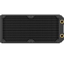 Corsair Hydro X sērijas XR5 280 mm NEO radiators ūdens dzesēšanai - vara kanāli - optimizēts zema trokšņa līmeņa darbībai - 2 × 140 mm ventilatora stiprinājums - G1/4" vītne - melns