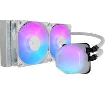 Cooler Master Master MasterLiquid ML240 Illusion White Edition Close-Loop AIO CPU šķidruma dzesētājs, caurspīdīgs kupols, 240 radiators, Dual MF120 Halo AMD Ryzen/Intel 1200/1151