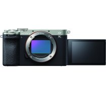 Sony Alpha 7C II pilna kadra kamera ar maināmu objektīvu - sudraba krāsā