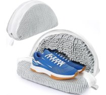 ecooe Pack of 2 apavu mazgāšanas maisiņi, veļasmašīnas veļas mazgāšanas tīkls apaviem, veļas maisiņš ar 360° šenila tīrīšanas pūku, veļas maisiņš piemērots apaviem, apaviem, audekla apaviem utt., zaļš