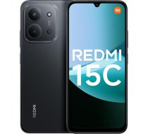 XIAOMI Redmi 15C 6,9 collu mobilais tālrunis 120Hz, 6000 mAh, 4GB RAM 128GB viedtālrunis Midnight Black