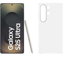 Samsung Galaxy S25 Ultra AI viedtālrunis ar Galaxy AI, 12 GB RAM, 256 GB atmiņa, titāna melns, caurspīdīgs korpuss