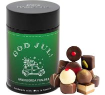 Hallingers God Jul, zaļš - Svenska - zviedru izdevuma manufaktūras šokolādes dāvanas, kas gatavotas ar rokām bez alkohola no smalkas kakao šokolādes (skārda) - adventes kalendāra pildījuma jaunumi un adventes kalendārs | Gl