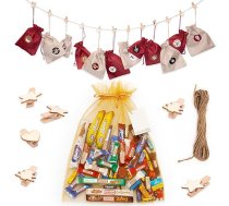 GUSTONE. Adventes kalendārs DIY Munz Minor Šveices šokolādes Ziemassvētku kalendārs, ko aizpildīt un pakārt dāvanu komplekts