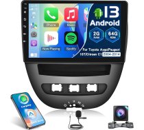 2G + 64G Android 13 Auto radio Toyota Aygo/Peugeot 107/Citroen C1 2004-2014, 10,1 collu skārienjūtīgais ekrāns, bezvadu Carplay & Android Car/GPS/WiFi/Bluetooth/EQ/FM RDS radio