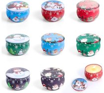 Gxhong Pack of 8 Ziemassvētku sveču konservu kārbas, tukšas sveču tvertnes, sveču kārbas, sveču konservu kārbas ar vāku, Ziemassvētku dāvanu iepakojums garšvielām, tējai, saldumiem, sveču izgatavošanai, DIY svecēm