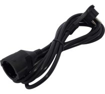 CHACON Rallonge électrique 3 m HO5VVF 3x1,5 mm2 noir avec fiche plate