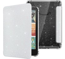 MoKo apvalks 7 collu Kindle Paperwhite 2024 12th Gen & Kindle Coloursoft Signature Edition 2024, īpaši caurspīdīgs, mīksts, elastīgs, mirdzošs TPU apvalks, viegls, ar automātiskās modināšanas/miega funkciju, balts, mirdzošs
