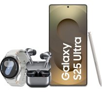 Samsung Galaxy S25 Ultra AI viedtālrunis ar Galaxy AI, 12 GB RAM, 512 GB atmiņa, titāna pelēks, 3 gadu ražotāja garantija + Galaxy Watch7 viedpulkstenis + Galaxy Buds3 Pro